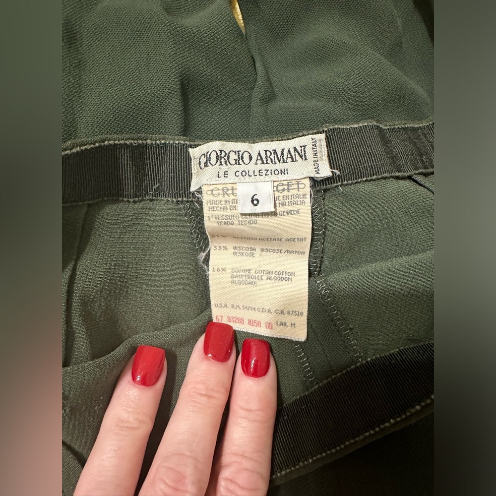 Vintage 1990’s Women’s Giorgio Armani Slacks in Olive Green - Size 6
